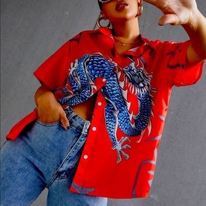 Chinese dragon button up shirt . Brand new . Never worn